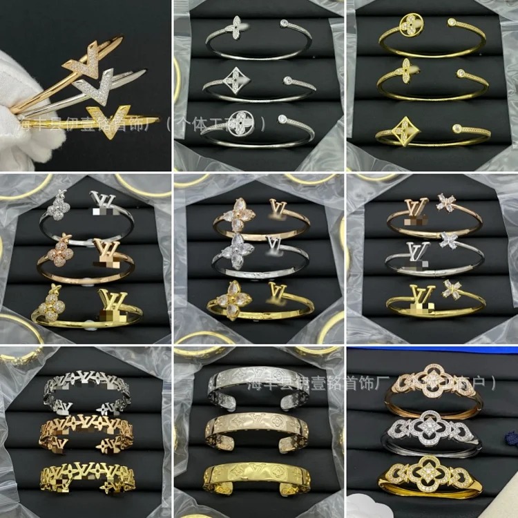 Bracelet women's new high Seiko V letter open bracelet