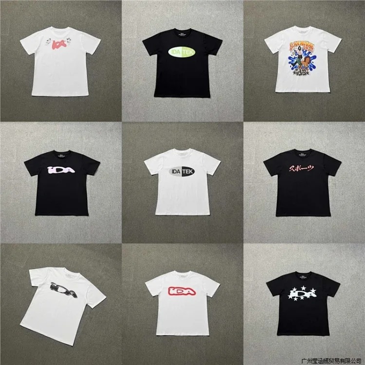 Letters classic printed casual short-sleeved tops for men and women
