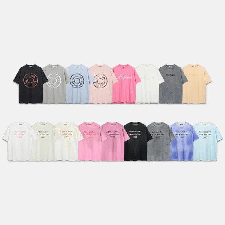 1996 Letter Print Washed and Distressed Light Luxury Loose Men's and Women's Short Sleeve